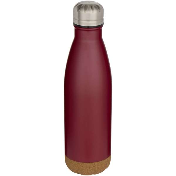 Cove 500 ml doppelwandige, vakuumisolierte Trinkflasche aus Edelstahl mit Korkdetails