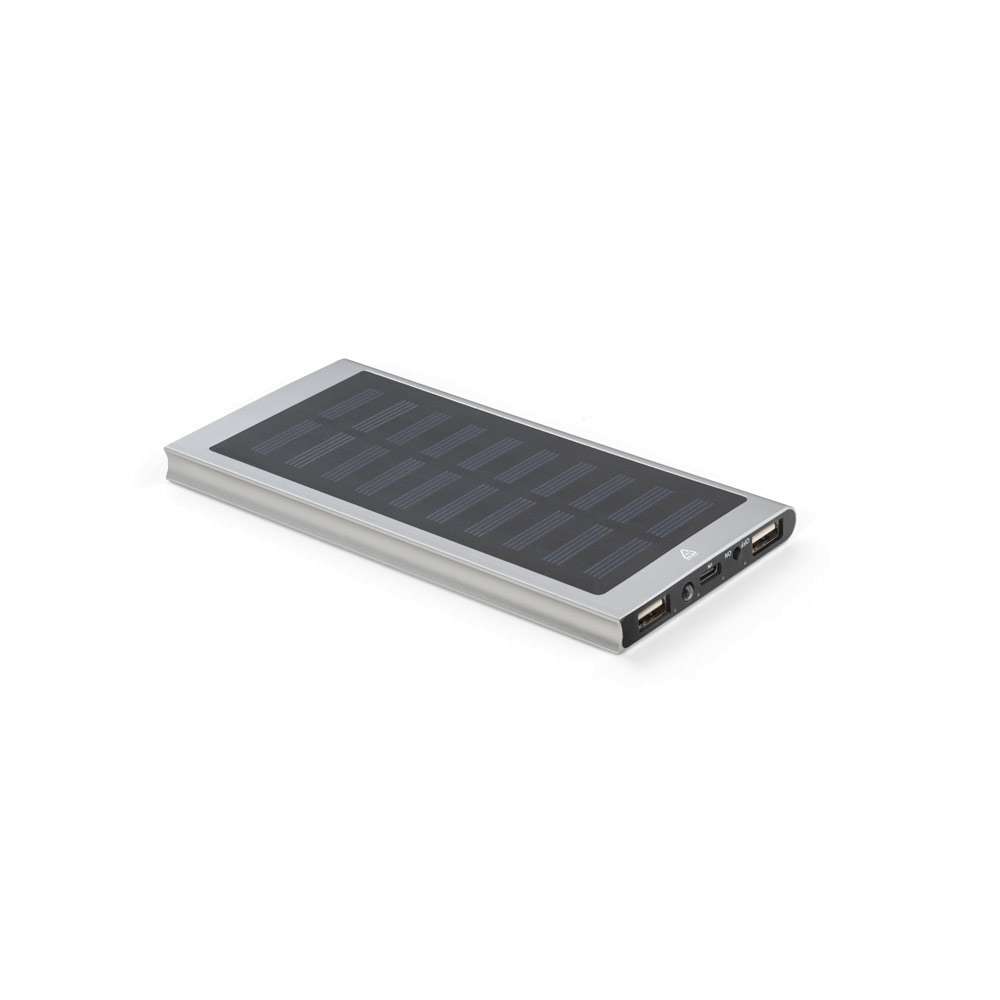 CLERK 8'000 mAh Powerbank mit Solarpanel aus 100% recyceltem Aluminium