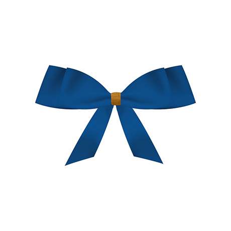 Deko, ca. 1g, Schleife blau klein mit goldenem Clip