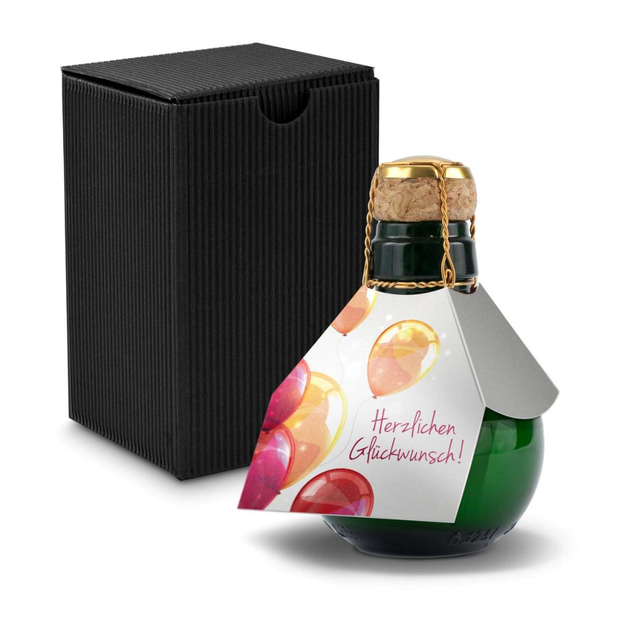 Kleinste Sektflasche der Welt! Herzlichen Glückwunsch - Inklusive Geschenkkarton in, 125 ml