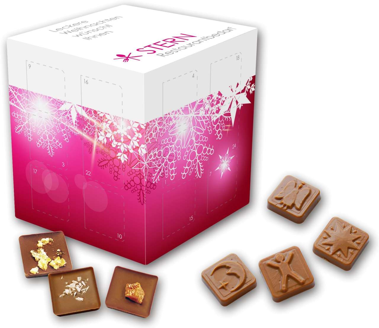 Würfel - Adventskalender mit Einstreuung