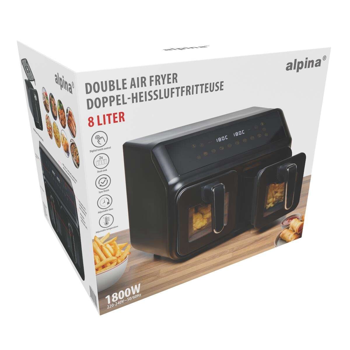 ALPINA Air Fryer 2x4L 1200W