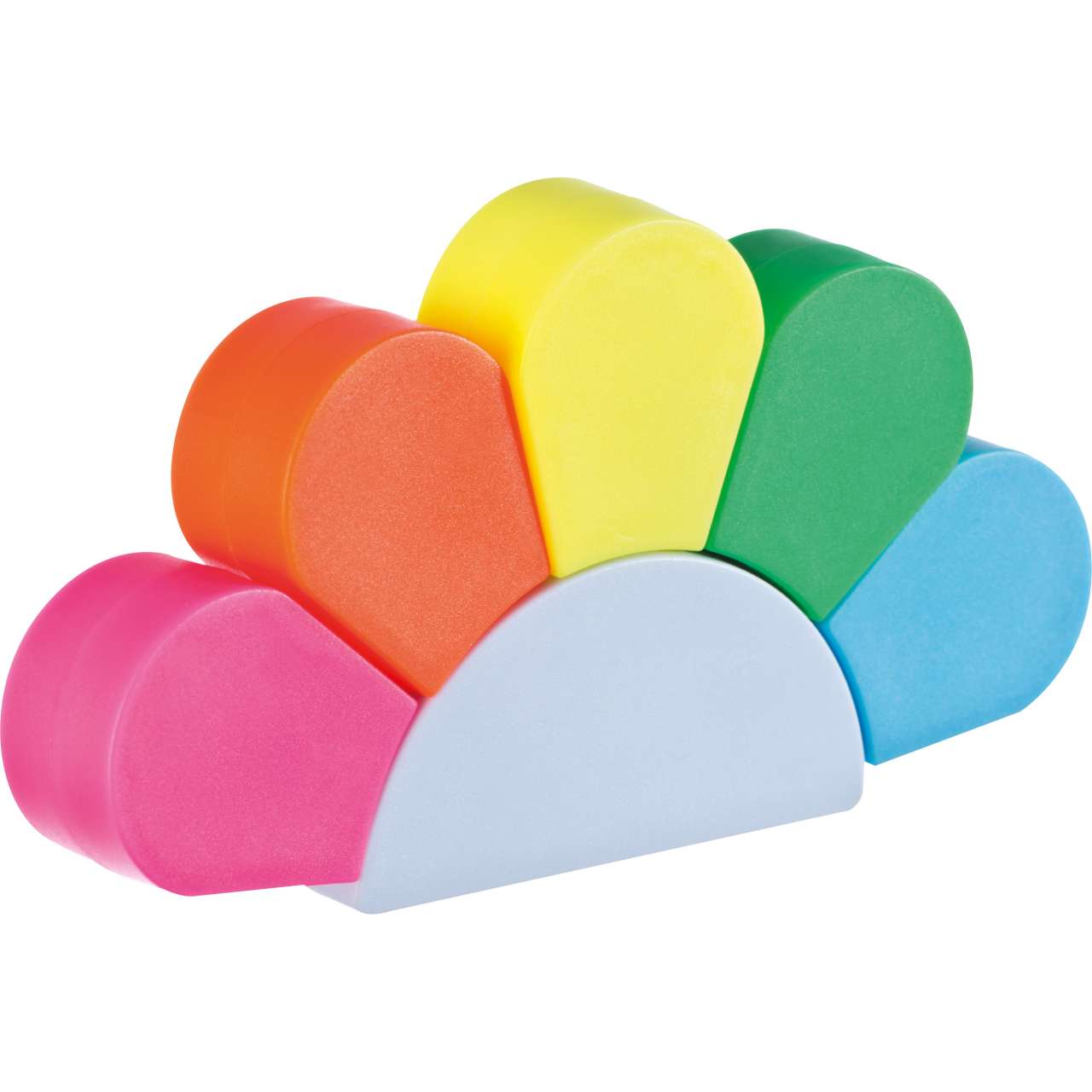 Textmarkerblume mit 5 farbigen Textmarkern