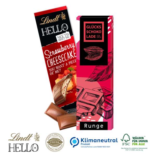 Schokolade von Lindt "HELLO", Klimaneutral, FSC®