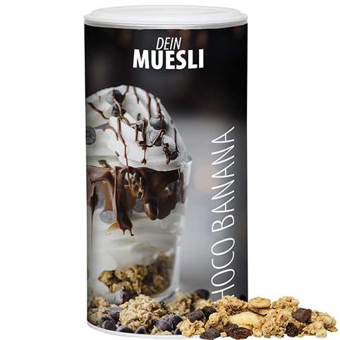 Müsli Knusper Banane-Schoko, ca. 170g, Pappdose Medium