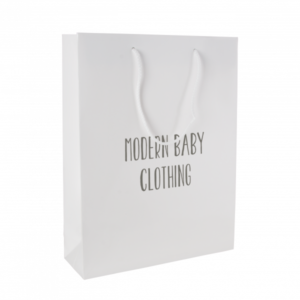 Glanz-laminierte Papiertasche weiß 240 x 120 x 360 mm