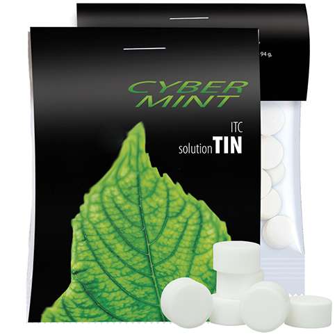 Pfefferminz Drops zuckerfrei, ca. 15g, Express Midi-Tüte mit Werbereiter