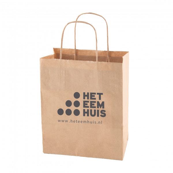 Papiertasche weiß und braun 180 x 70 x 220 mm