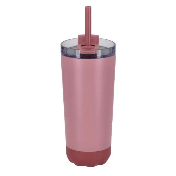 InSideOut doppelwandiger Norden-Trinkbecher aus Edelstahl mit Strohhalm, 600 ml