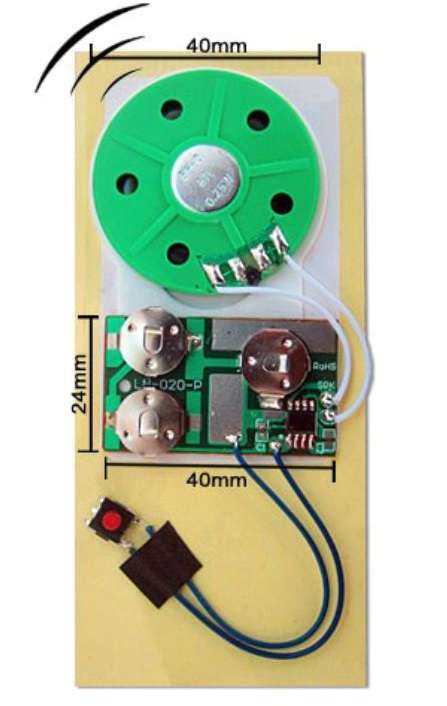 Soundmodul mit Mini-Drucktaster zum Einkleben