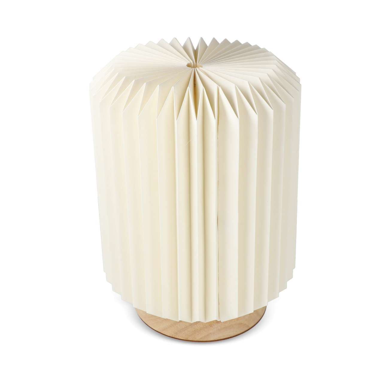 Coollux faltbare Papier LED-Lampe Aurora auf Holzsockel, 22cm