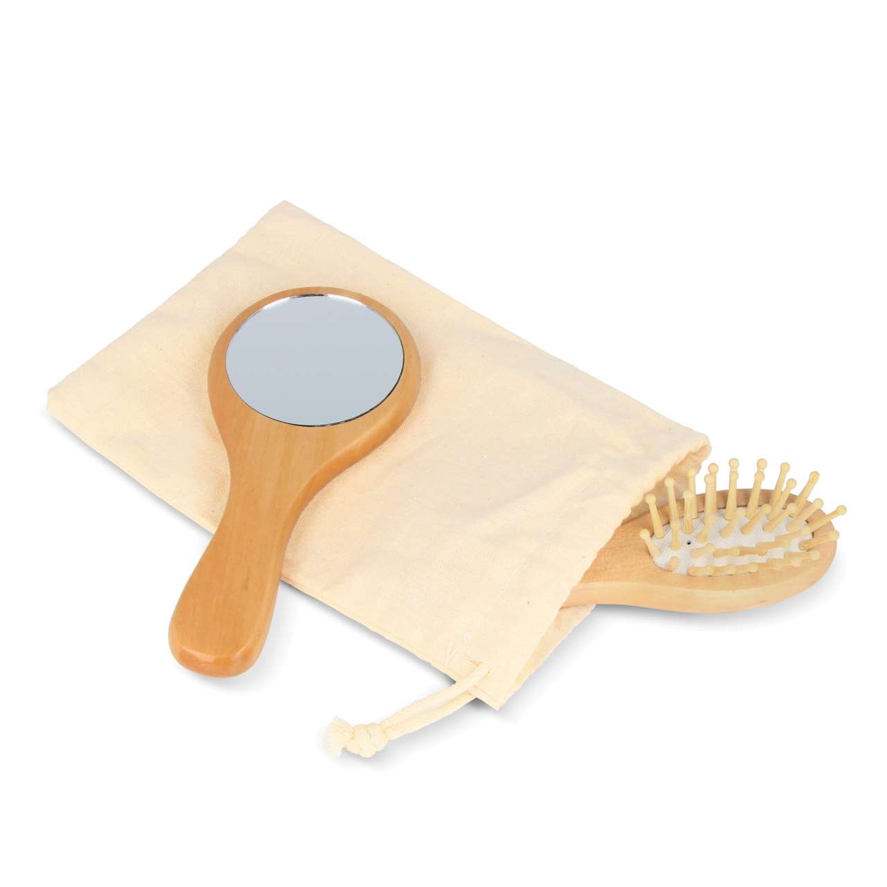 Schima superba Holz Pinsel & Spiegel Set