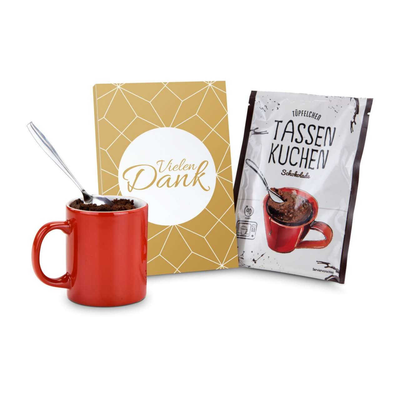 Geschenkartikel / Präsentartikel: Tassenkuchen Schokolade 70 g, Vielen Dank