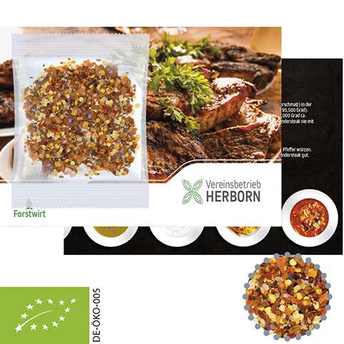 Bio Gewürzmischung Feuer und Flamme, ca. 10g, Werbekarte