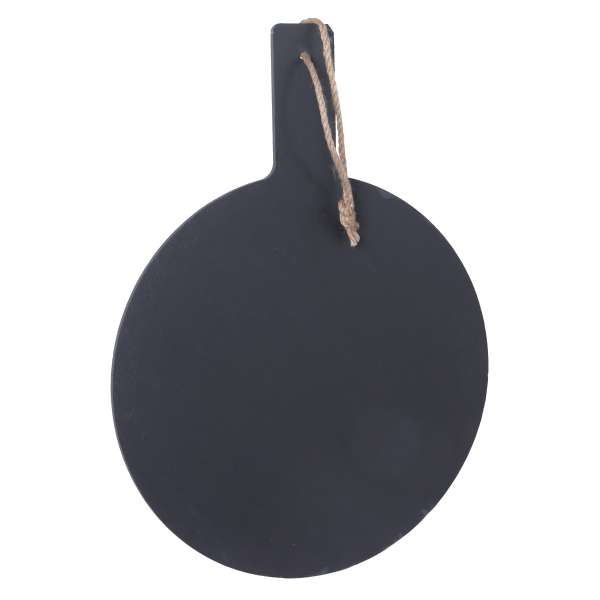 Schieferplatte rund mit Griff D32cm und Aufhängeband