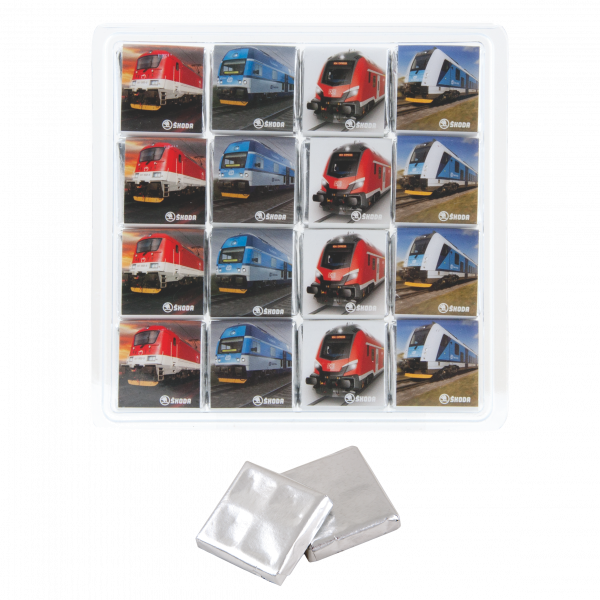 Transparente Box 16 x 5 gr. Barry Callebaut Schokolade