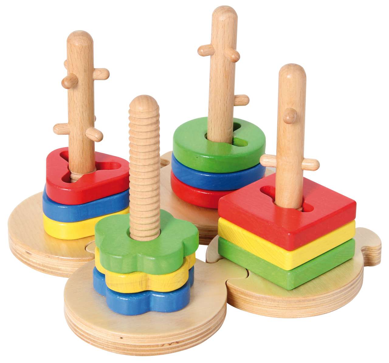 Motorikturm-Puzzles (4) mit verschiedenen Gewinden