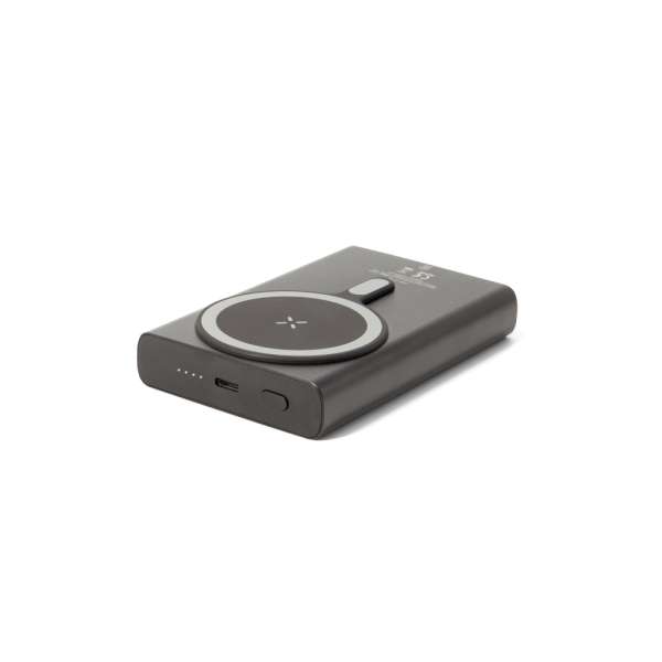 WRIGHT 10 Magnetische Powerbank mit Schnellladefunktion aus recyceltem Aluminium und recyceltem ABS,
