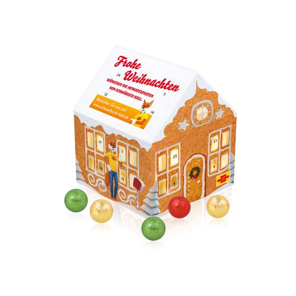 Adventskalender "Weihnachtshaus" Classic mit Fairtrade® Schokolade