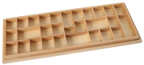 Box für Bewegliches Alphabet klein, kursiv