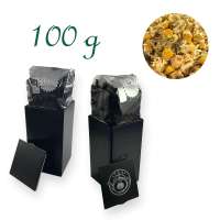 Quadratische Stülpdeckeldose, schwarz, Weißblech, Inhalt 100 g