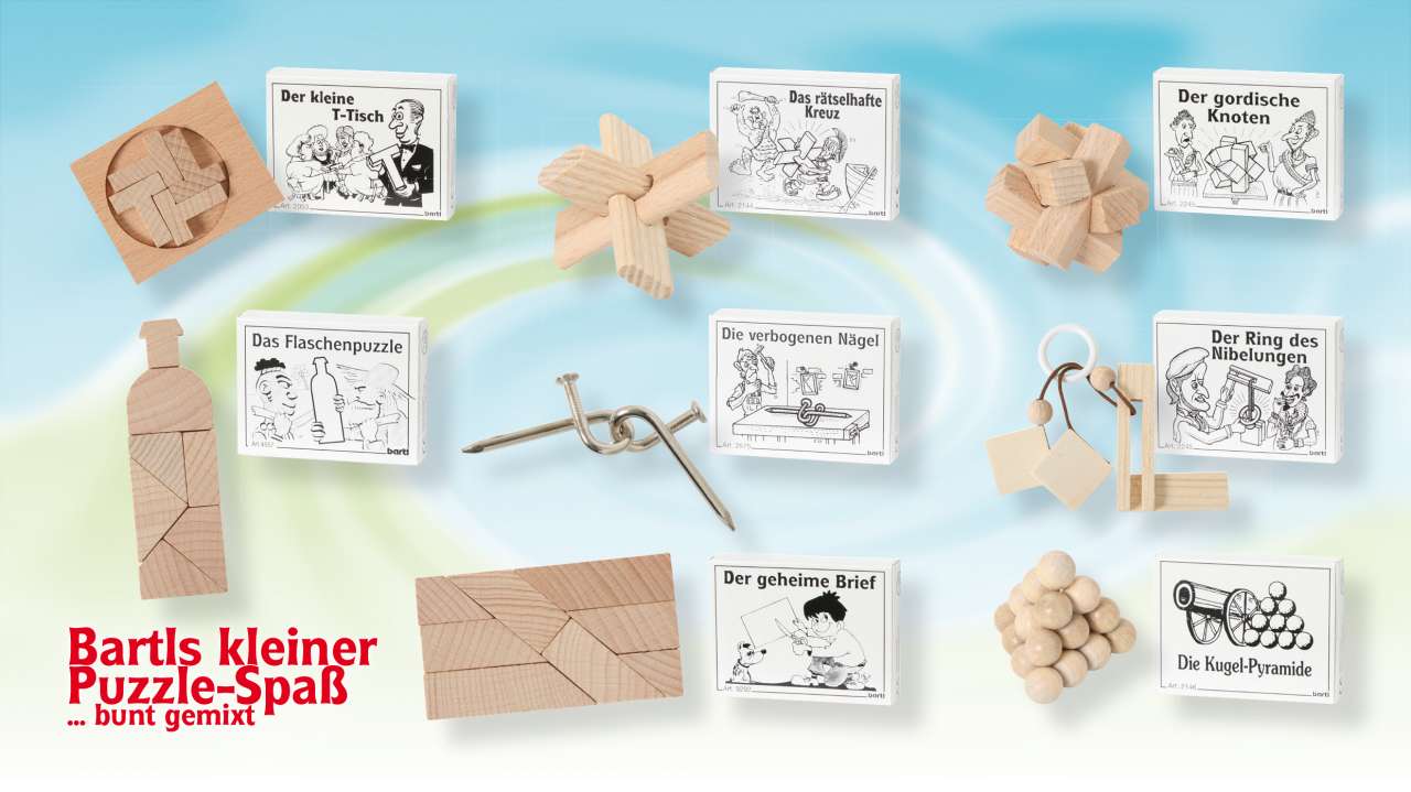 Mini-Puzzle Set, 9 beliebte Motive