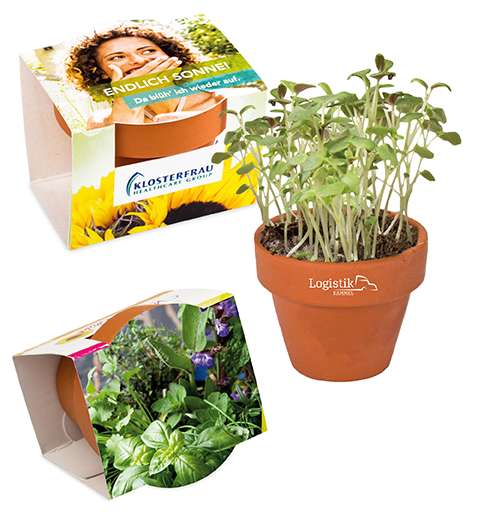 Logo-Töpfchen Überreichverpackung mit Samen