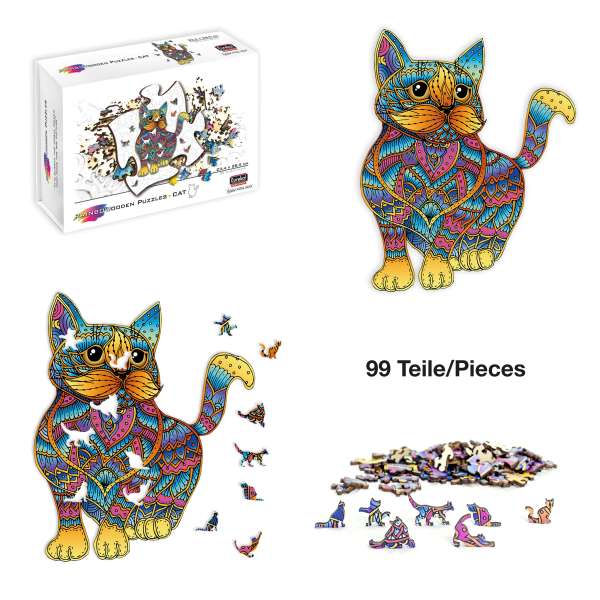 Rainbow Wooden Puzzle Cat (Katze) 99tlg.