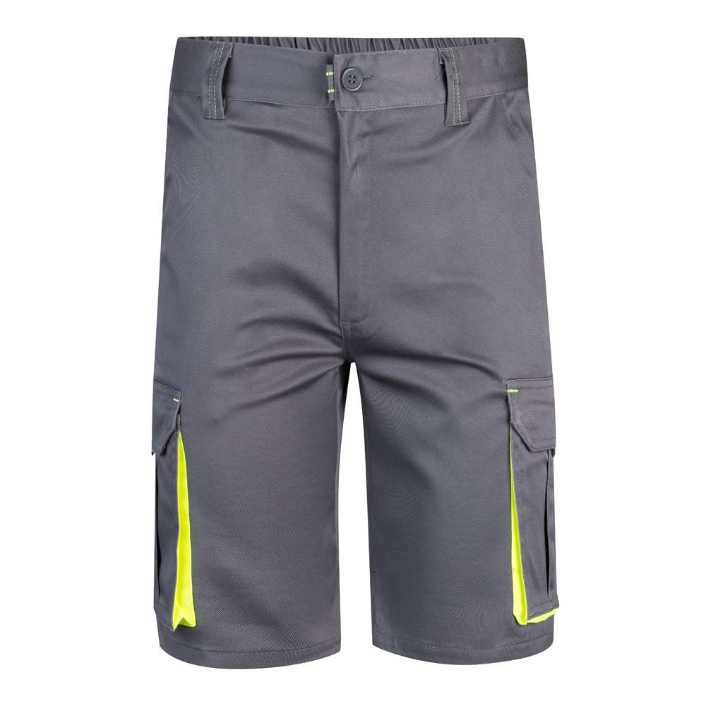 VL HEMERA Zweifarbige Stretch-Bermudashorts mit mehreren Taschen (240 g / m²) aus Baumwolle (46 %),