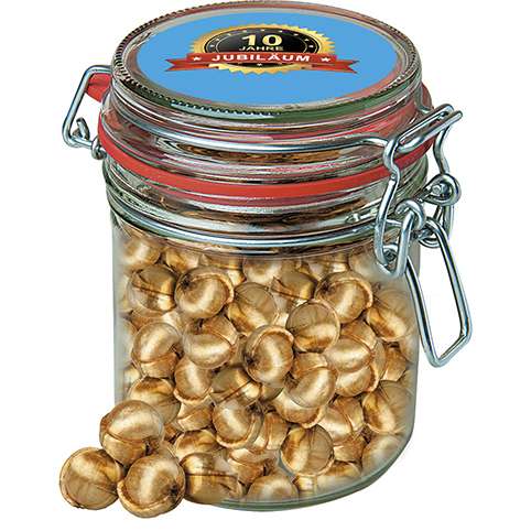 Goldnüsse Bonbons, ca. 200g, Bonbonglas Maxi
