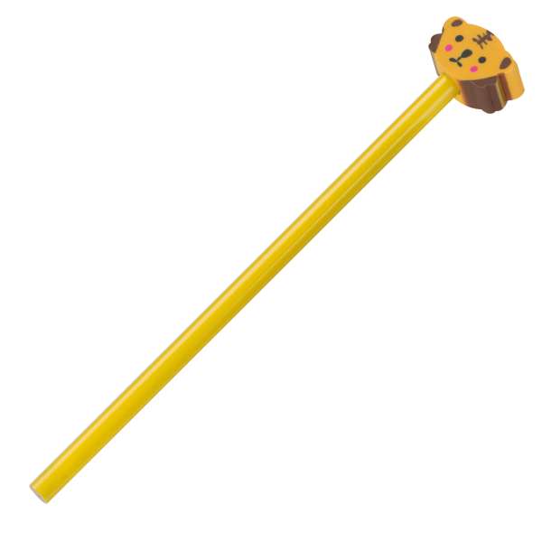 Holzbleistift mit verschiedenen Radiergummiaufsätzen