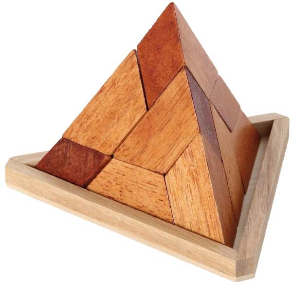 Pyramide, 5-teilig, im Holzrahmen