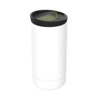 Becher weiß, Deckel olivgrün