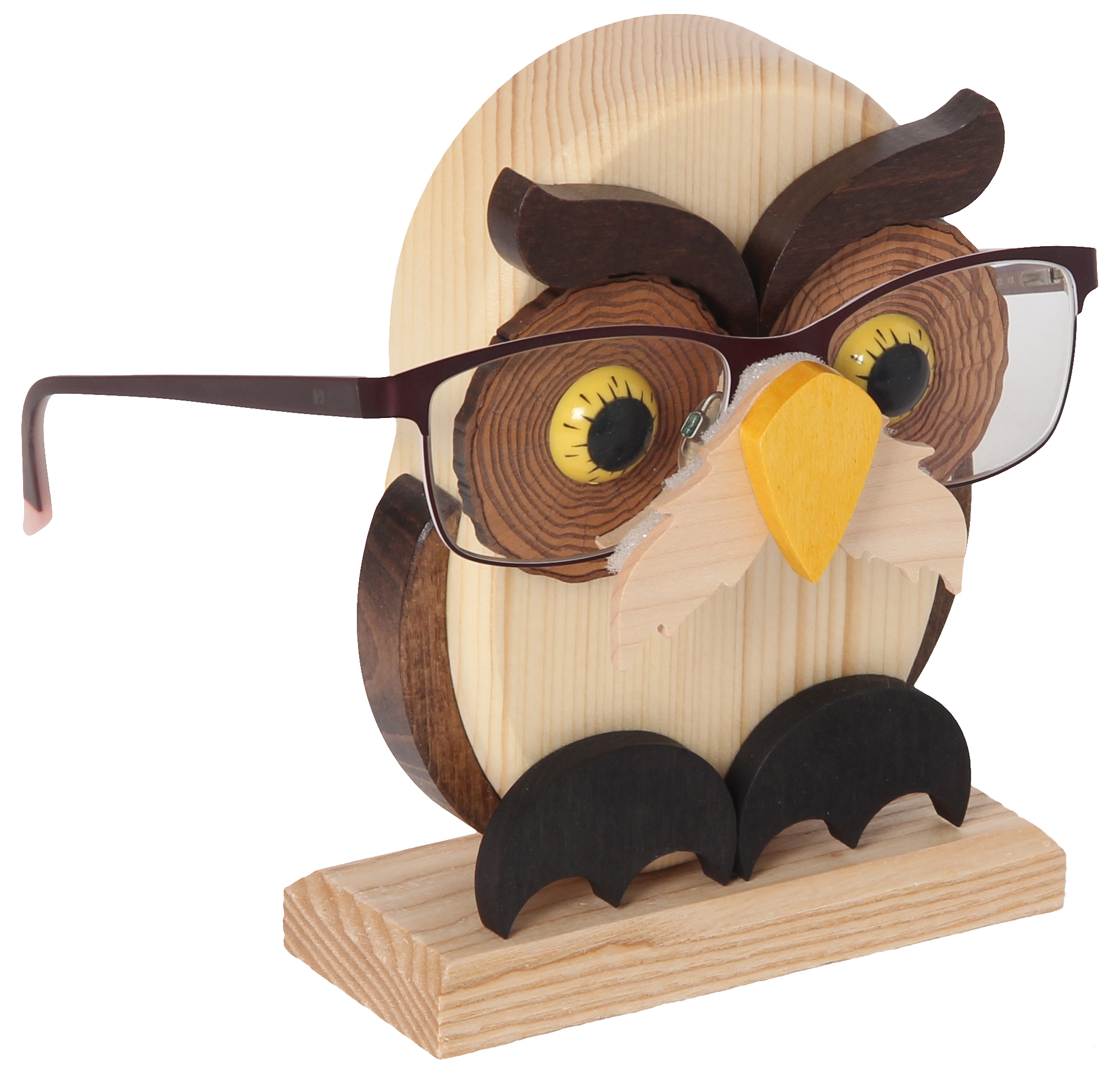 Brillenhalter für Brillen Eule aus Holz