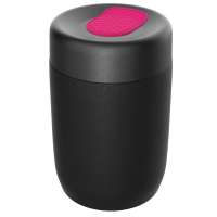 Pot schwarz, Deckel magenta