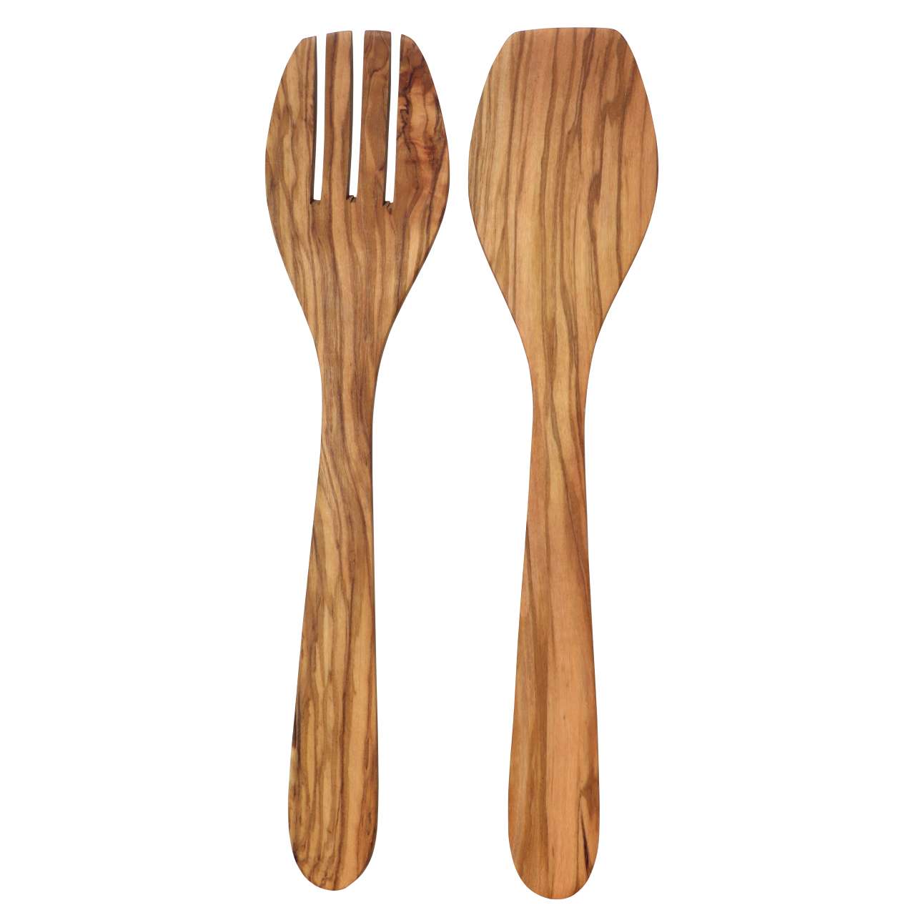Salatbesteck Olivenholz 30cm, abgeflacht