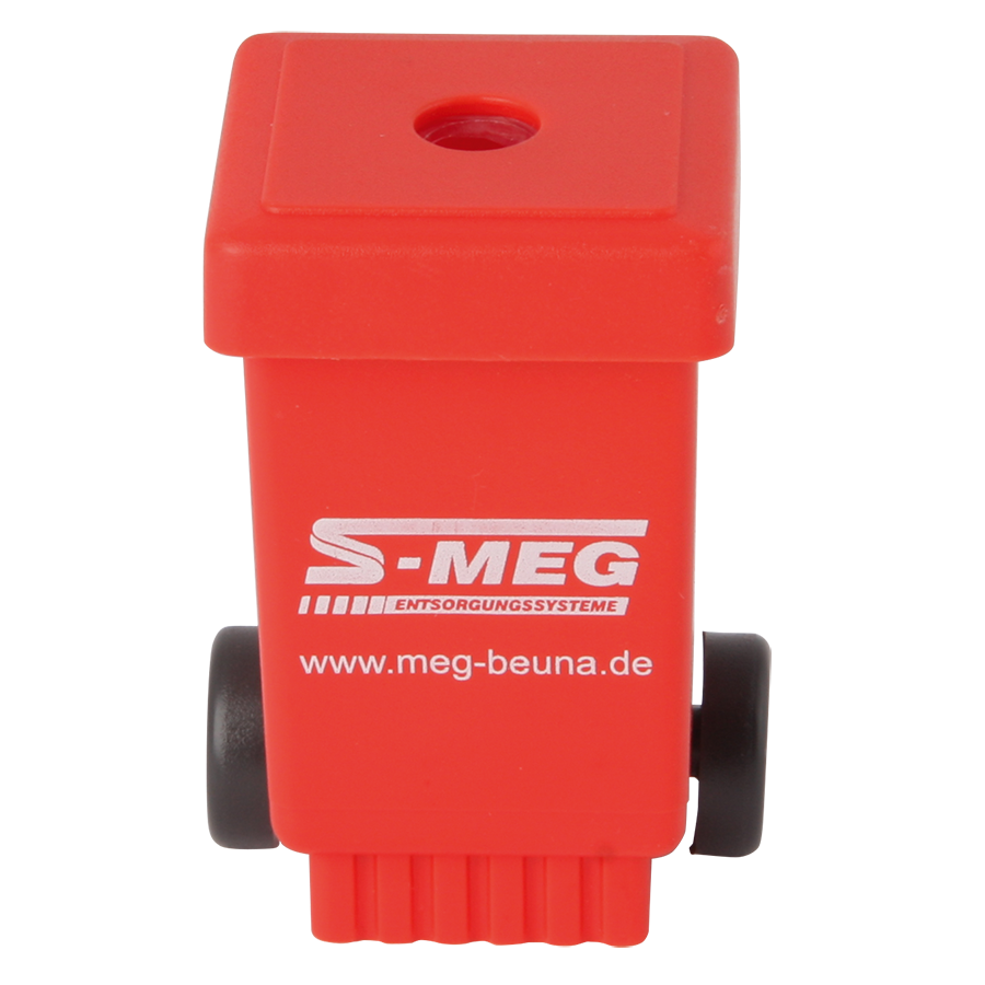 Bleistiftspitzer Mülltonne mit Rädern