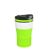 Becher weiß, Ring hellgrün, Hülle hellgrün