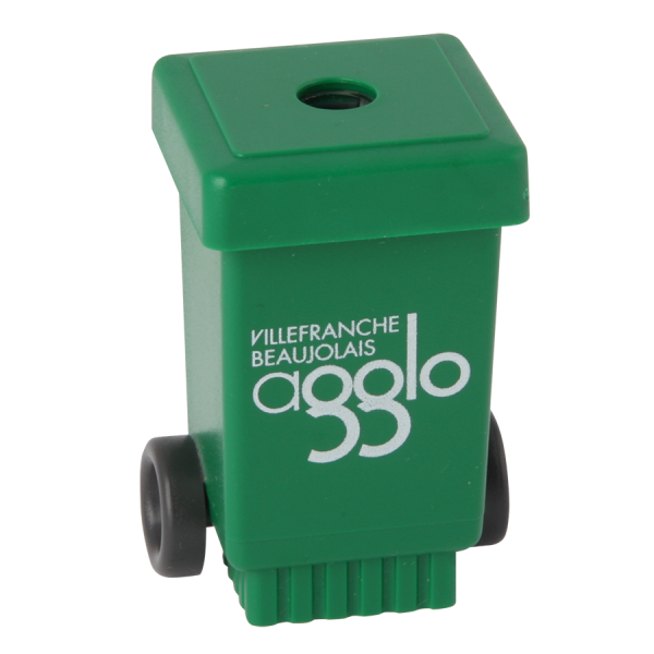 Bleistiftspitzer Mülltonne mit Rädern