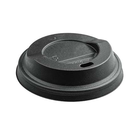 Verpackung, ca. 1g, PE Deckel für Becher schwarz 80mm