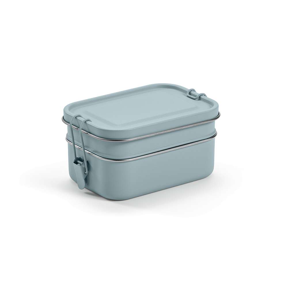 Tintoretto Lunchbox recy. Edelstahl, 1240 ml. Mit seitliche Verschlussklammern
