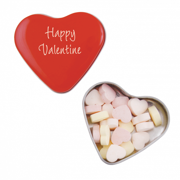 Blechdose Herz mit ca. 24 gr. Fruchtherzchen