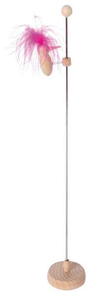 Klopfspecht mit rosa Feder