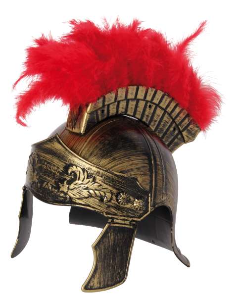 Römerhelm Royal gold mit Feder