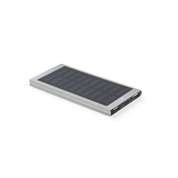 CLERK 8'000 mAh Powerbank mit Solarpanel aus 100% recyceltem Aluminium