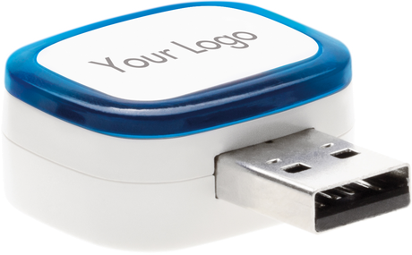 USB-Lampe blau mit LED als Taschenlampe für Powerbanks