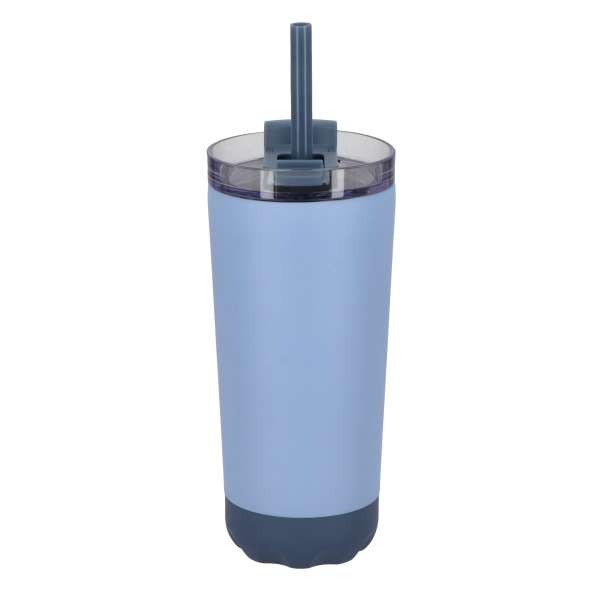 InSideOut doppelwandiger Norden-Trinkbecher aus Edelstahl mit Strohhalm, 600 ml