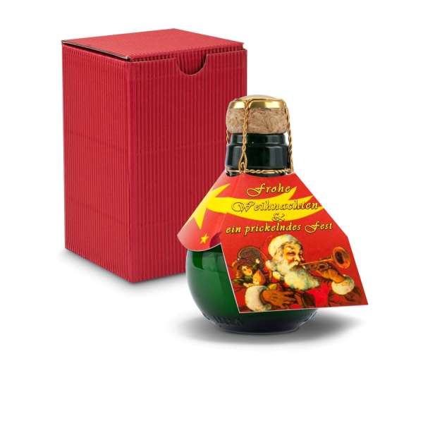 Kleinste Sektflasche der Welt! Weihnachtsgruß - Inklusive Geschenkkarton in, 125 ml