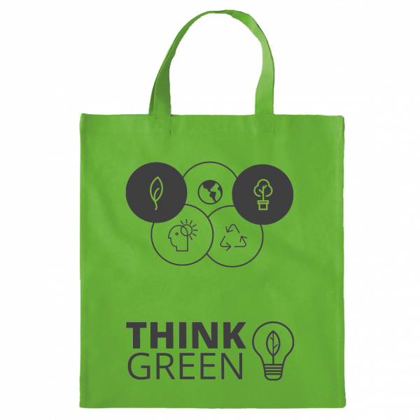 Baumwolltasche farbig mit kurzen Henkeln 136 gr / m2