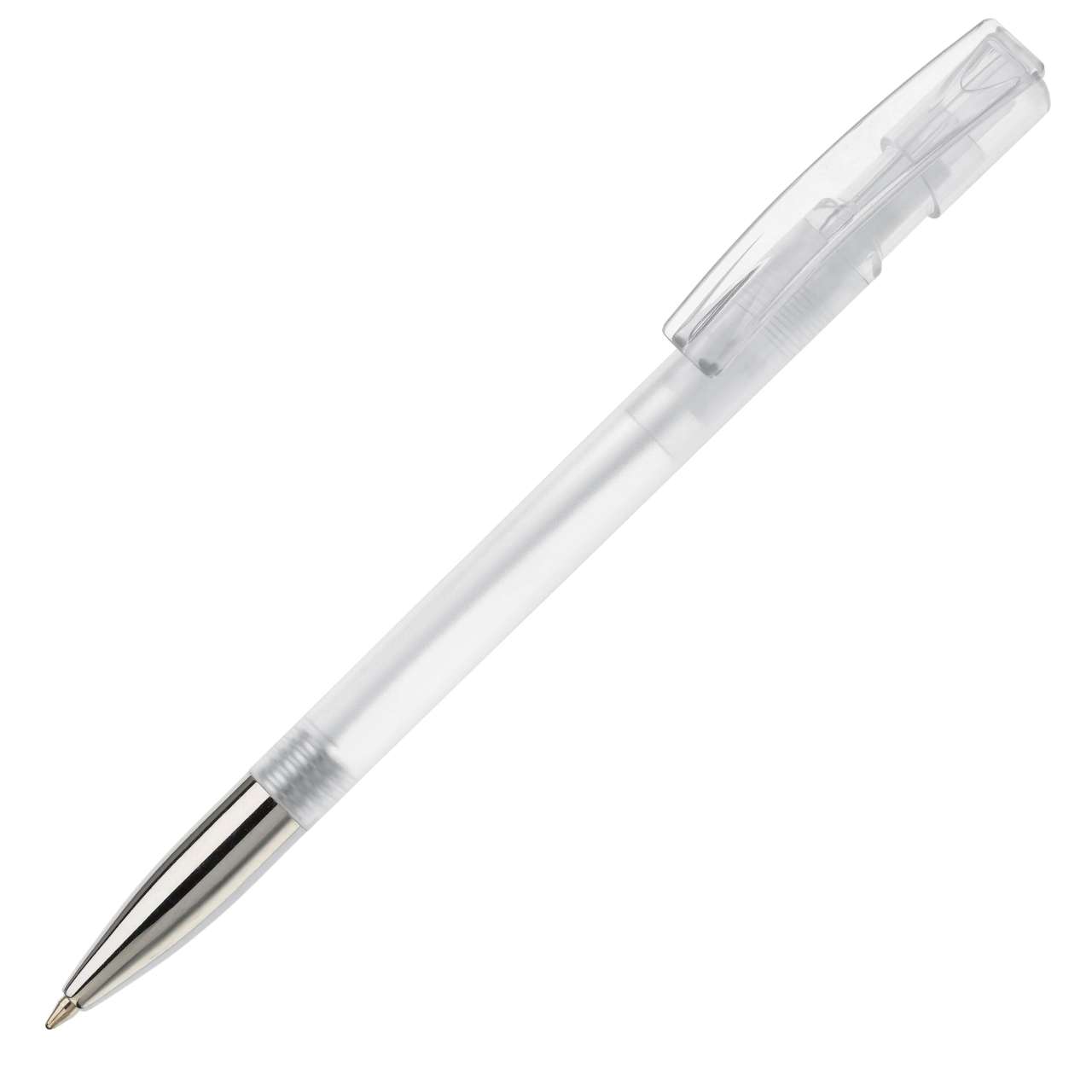 Kugelschreiber Nash Transparent mit Metallspitze